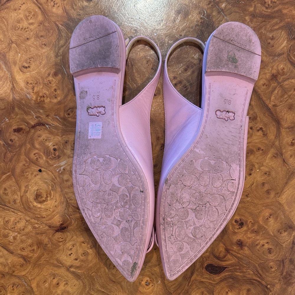 Coach Women's Light Pink Slingback Flats - Picture 4 of 4